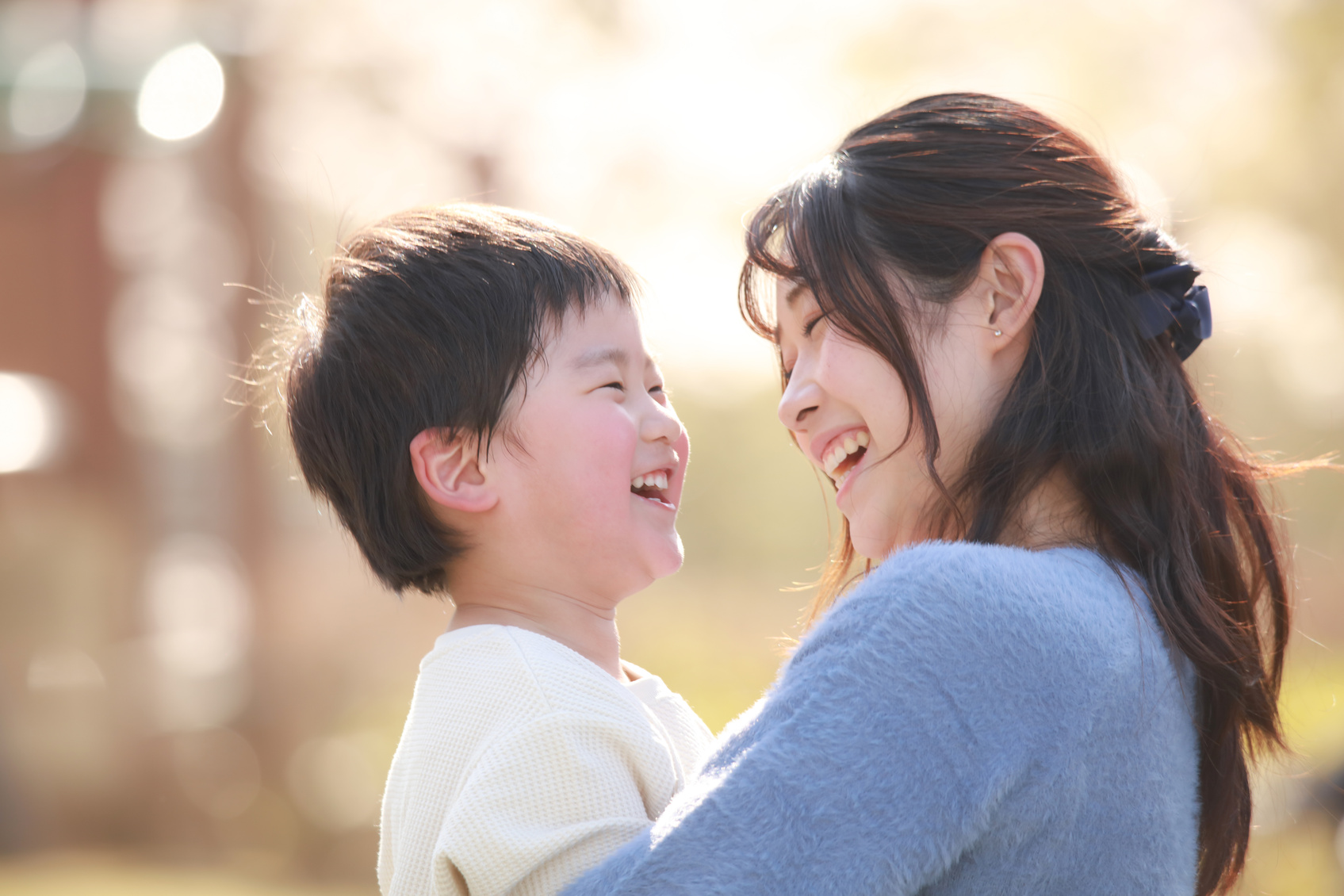 Smile parent and child